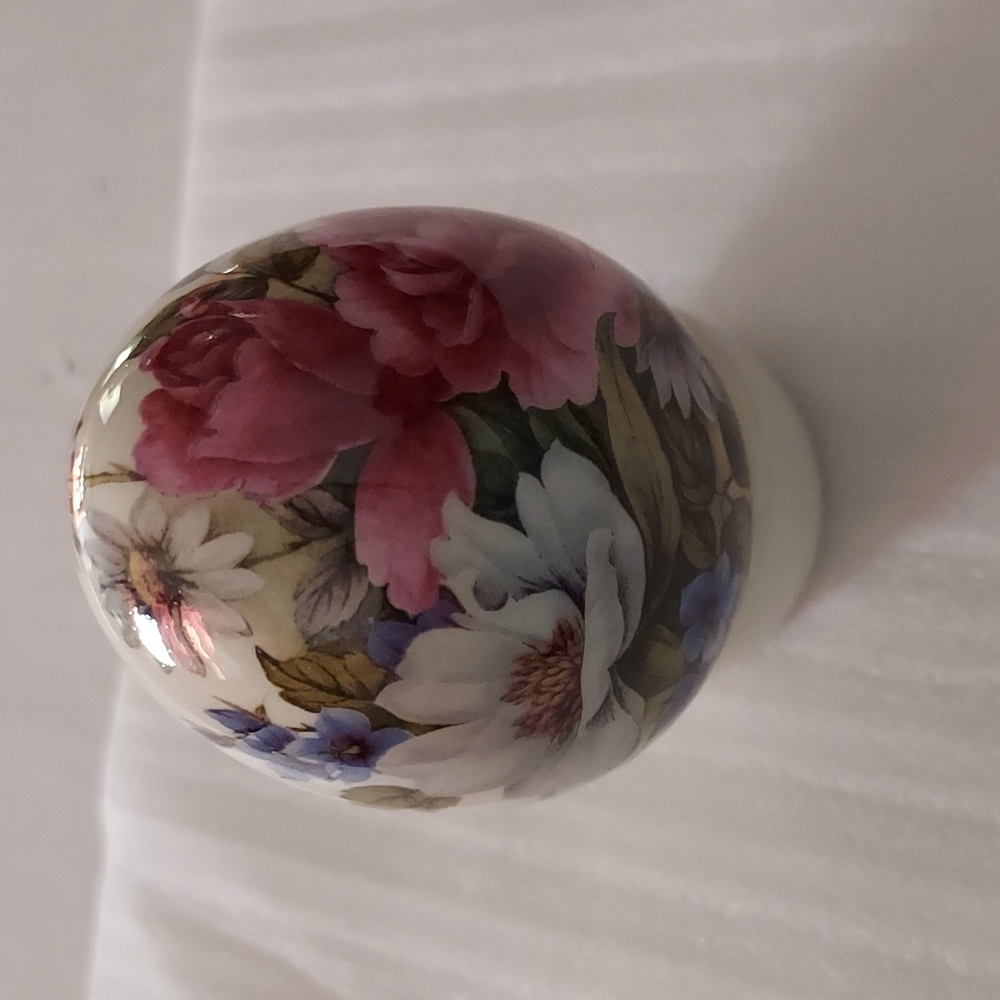Floral Egg with Stand, Multicolors